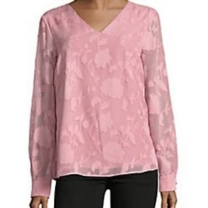 Isaac Mizrahi Nyc Pink Floral Blouse